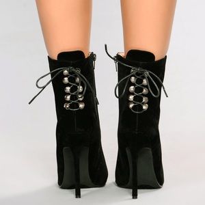 Black suede boots